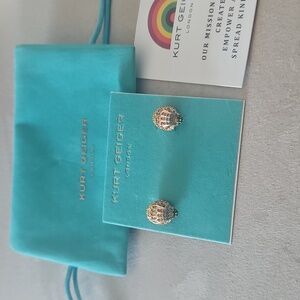 Kurt Geiger Elegant Gold and Multicolor  Bird Earrings.